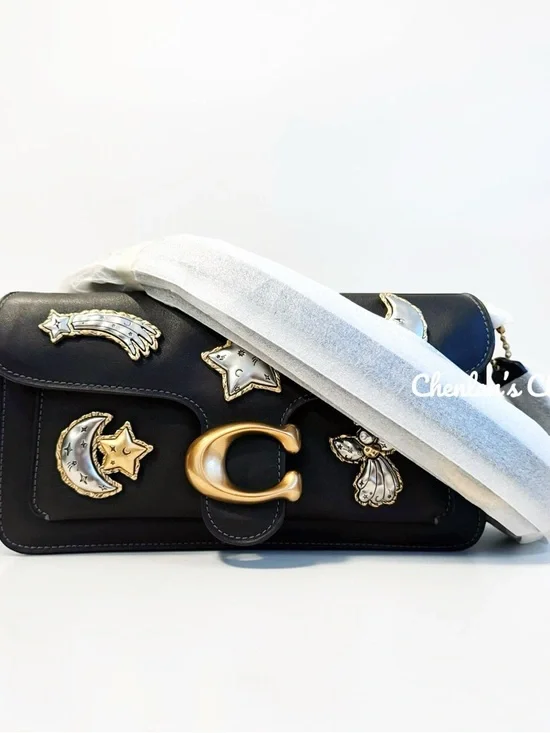 NWT Coach Tabby Shoulder Bag 26 with Pins Black Leather - Picture 3 of 15